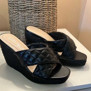Nature Breeze Wedge Heels (Black-Size 7)
